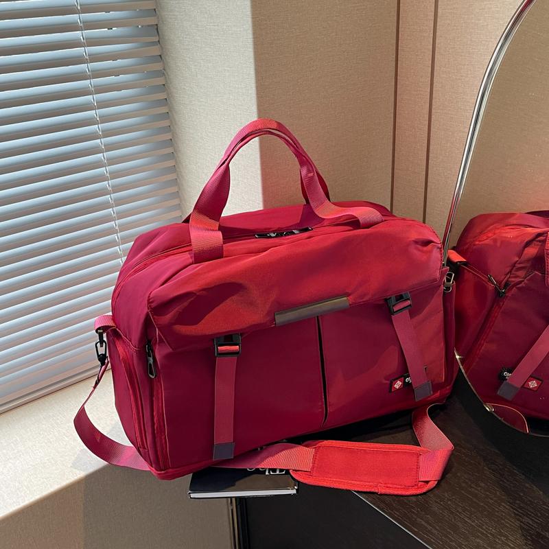 

Сумка для йоги, плавания, фитнеса большой вместимости для женщин, с хорошим внешним видом и расширяемая сумка для беременных, дорожная сумка для хранения, отделение для обуви красный