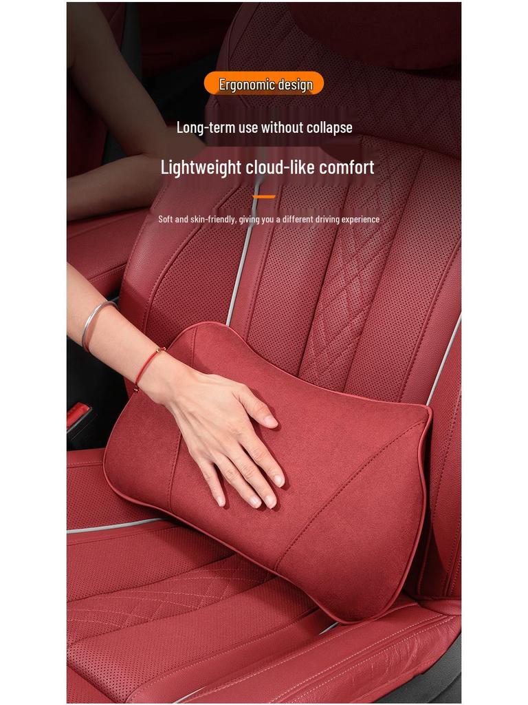 Mini Cooper Compatible Headrest Lumbar Support Cushion, Neck Pillow for F54 F55 F56 - Purple