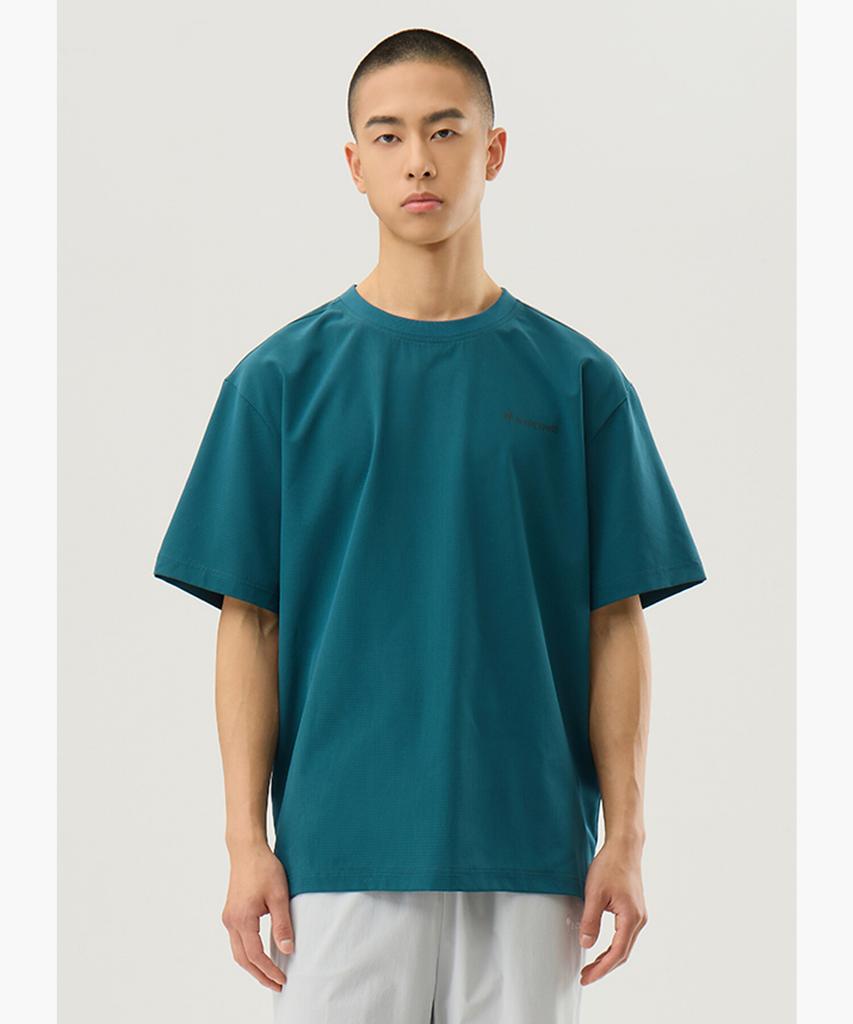 LECOQ Uni Wave Sunday Air Dot Loose Fit Short Sleeve Piste - Dark Mint (Qq223Swt63)