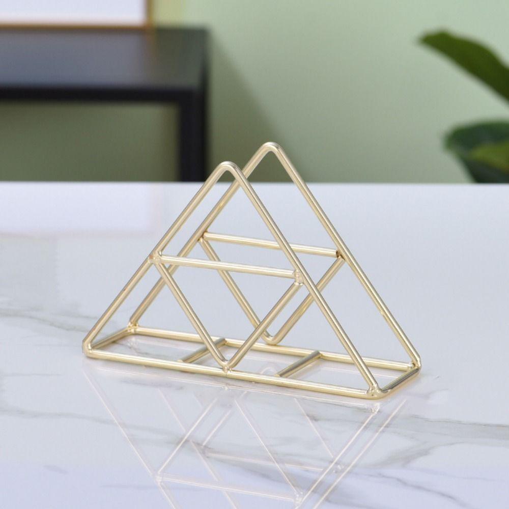 European Style Triangle Napkin Holder High-end Hollow Tissue Rack Dining Table