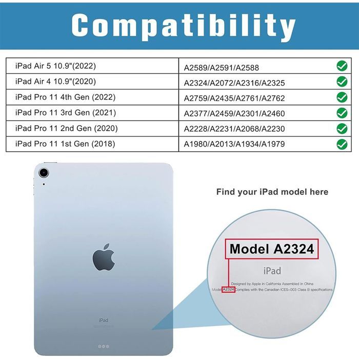Coque + Verre Trempé - Noname - iPad Pro 11 Pouces - Protection Intégrale - Support Réglable - Vert