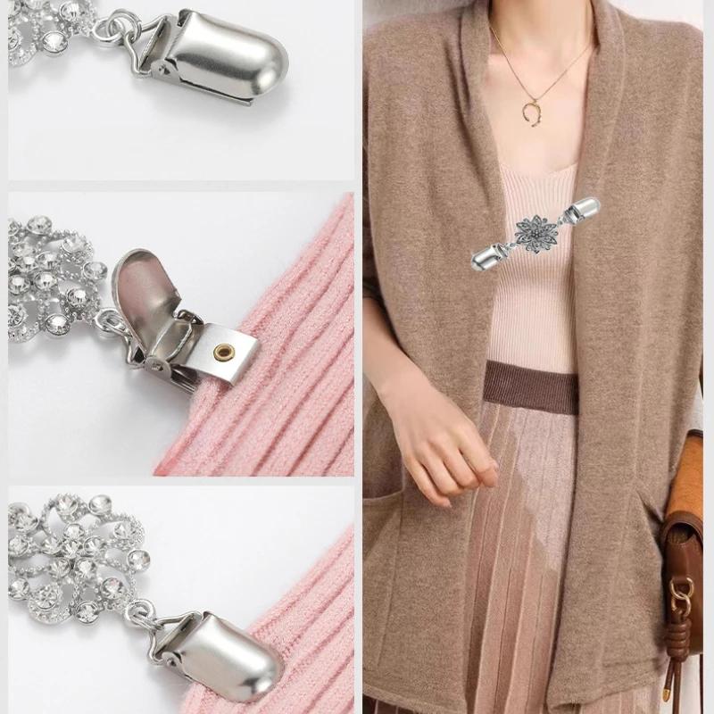 2 pcs of clothes clip brooch clip vintage clothing sweater cardigan shawl dress brooch clip shirt clip girl ladies