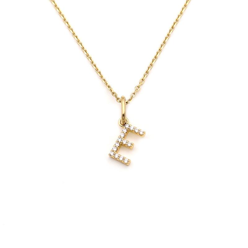 Jewelry Stainless Steel Full Diamond 26 English Letters Pendant Necklace Female Niche High-End Sense Collarbone Chain Does Not Fade