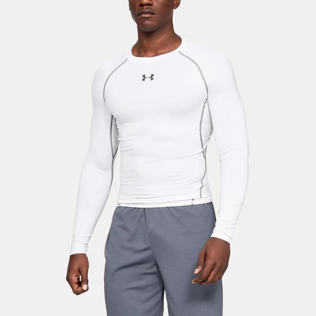 Under Armour Strong Stretch Sports Training Fitness Shirt Men tops White 1257471-100