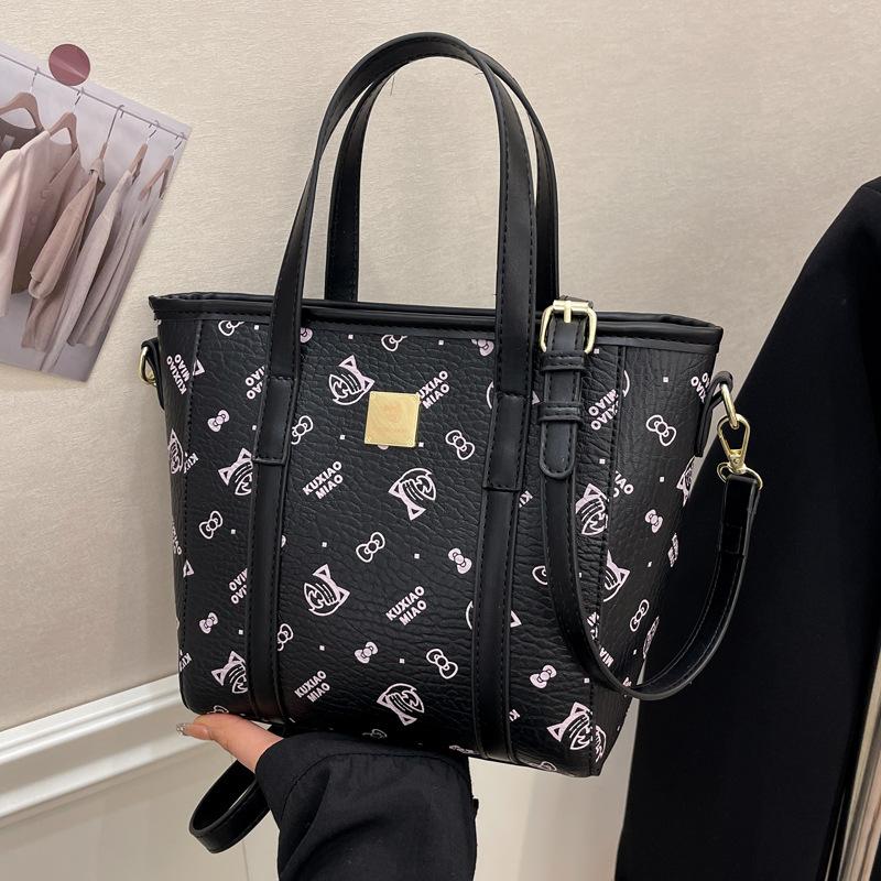 Cartoon bear printed bucket bag 2025 spring new Korean version fashionable versatile shoulder bag premium messenger bag