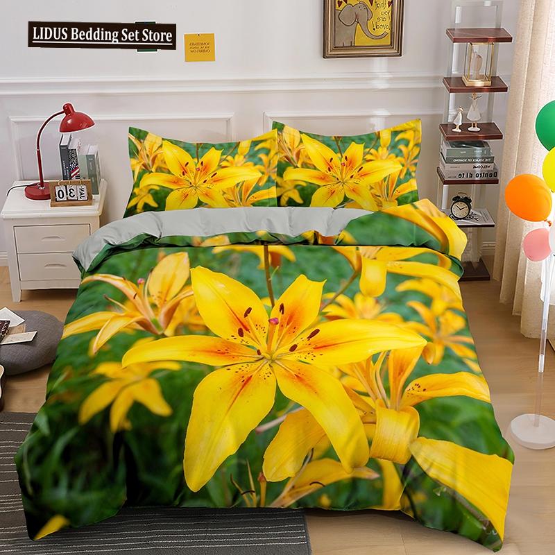 3D Flowers Bedding Set Twin Full King Queen Size Comforter Set For Kids Girl Bedroom Decoration Polyester Duvet Cover Set King