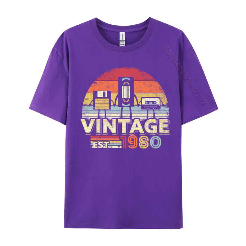 1980 Shirt Vintage 40th Birthday Funny Music Tech Europe Autumn Tops & Tees Normal T-Shirt Cute Birthday T Shirts Top Quality