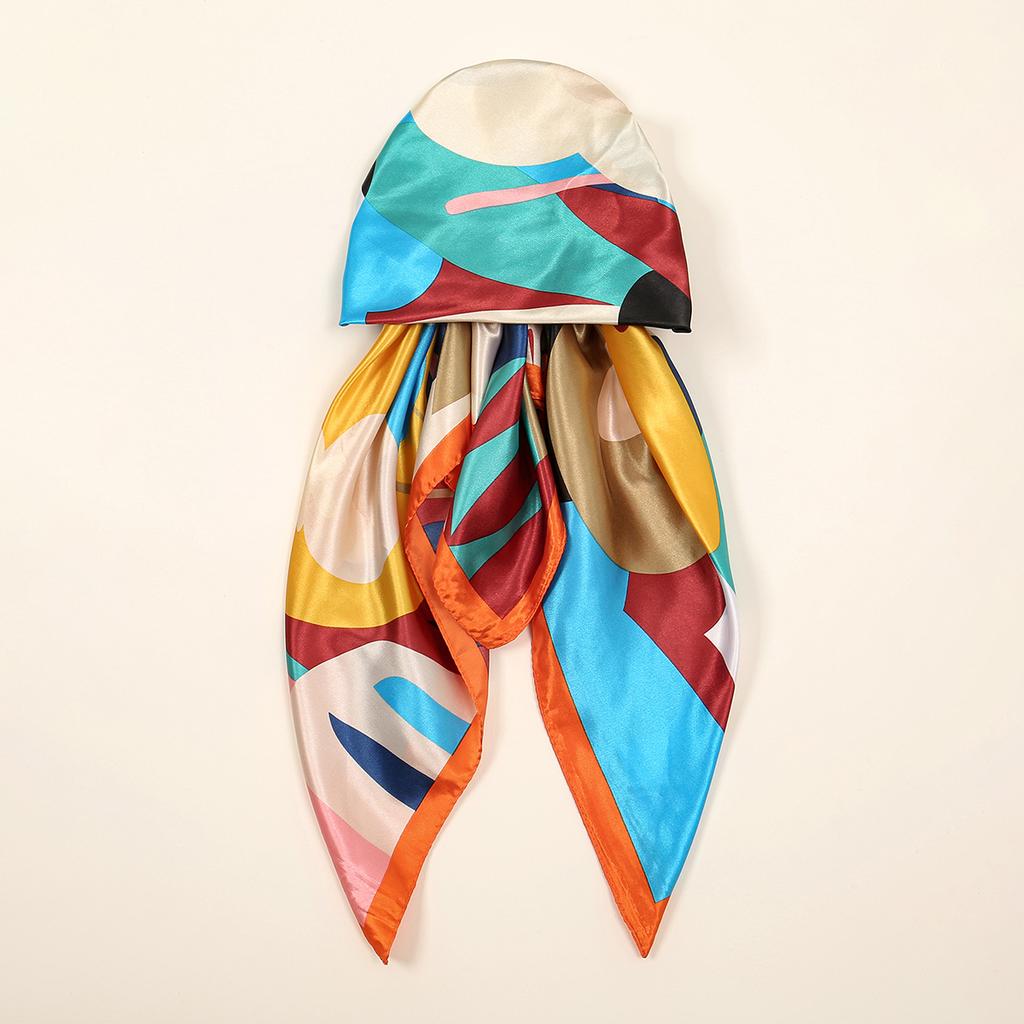 Elastic Printed Headband Cap Instant Scarf Woman Muslim Hijab Solid Satin Silk Hat Lady Fashion Instant Scarf Islamic Turban