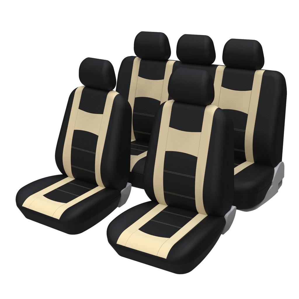 Universal 5-Seat Car Seat Cover Set Breathable Comfortable Polyester Material with Sponge Padding Suitable for All Seasons