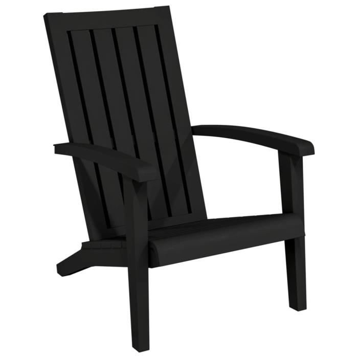 VidaXL Chaises de jardin Adirondack lot de 2 noir polypropylène 364167