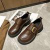 Retro platform loafers women's new spring and autumn Mary Jane shoes thick heel round head versatile fashion British small leather shoes