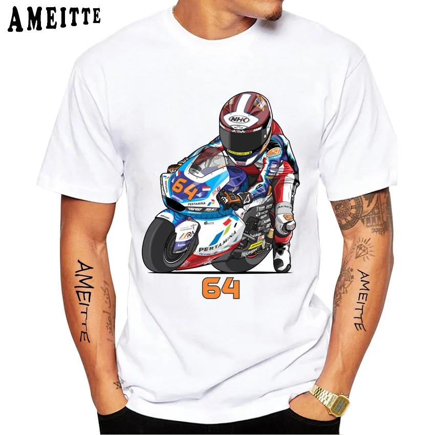 Bo Bendsneyder 64 GP Motorradrennen T-Shirt Neueste Herren Kurzarm Junge Abenteuer Sport Freizeit Weiß Oberteile Motorradfahrer T-Shirts