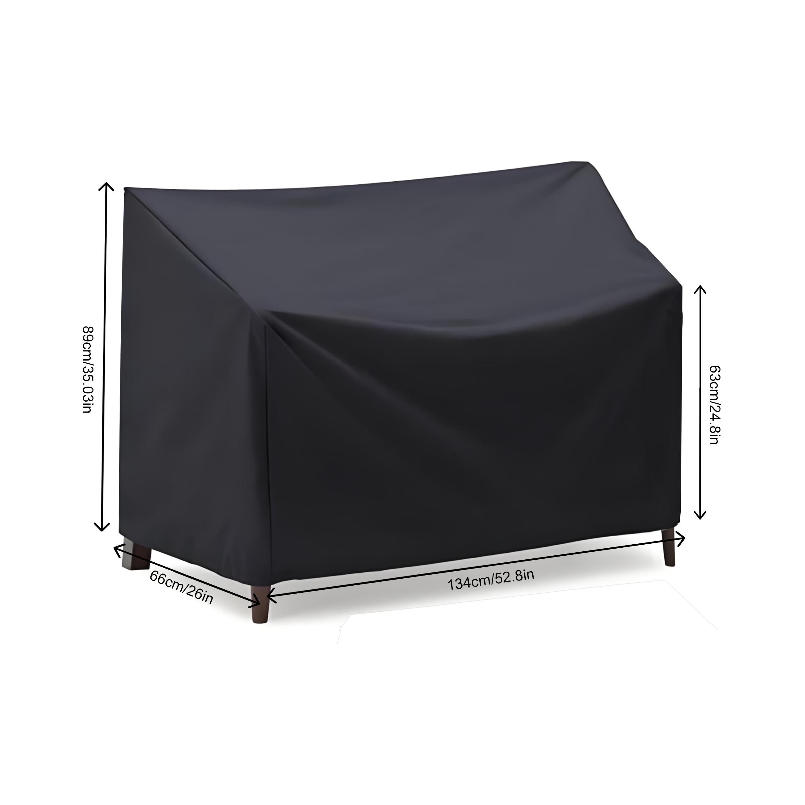 Waterproof Garden Chair Covers 210D Oxford Fabric Outdoor Stackable Chairs Protector Uv Resistant Black Furniture Cover Two person