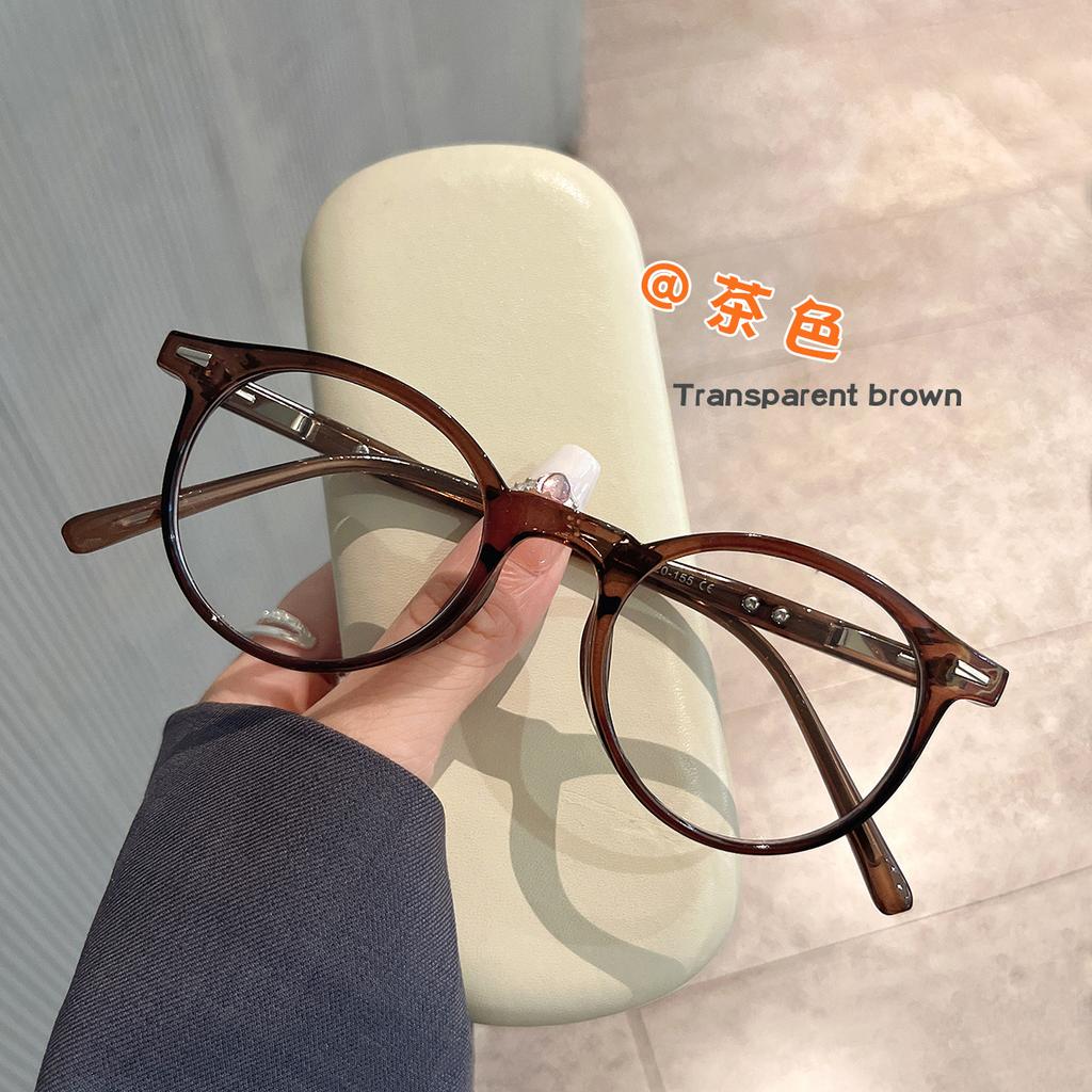 Round Shape Women Glasses Rivets Decoration  Material Men Women Eyeglasses Blue Light Blocking Female Glass