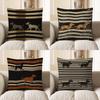Home Decor Stylish Striped Dachshund Pattern Pillow Cover Pattern Cushion Cover Suitable For Sofa Bedroom Car Pillow Cover