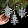 Acrylic Hanging Christmas Ornaments Clear Snowflake Ornaments Deer Ornaments  Holiday Home Decor