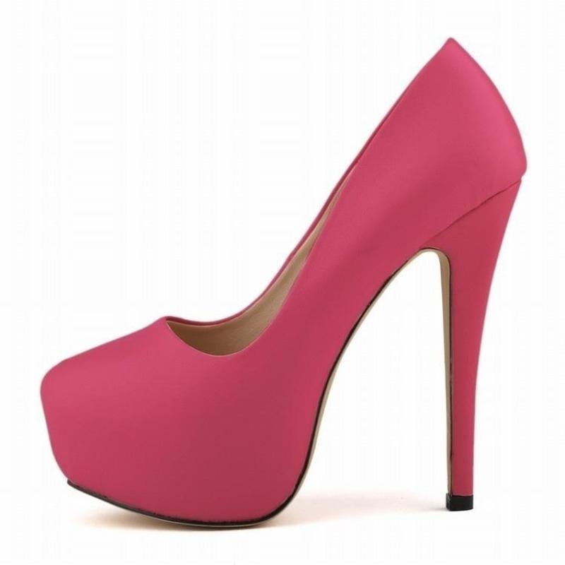 Damen Pumps 14cm Sexy Super High Heels Mode Runde Zehen Plateauabsatz Lässige Partykleid Rote Hochzeitsschuhe Große Größe 44