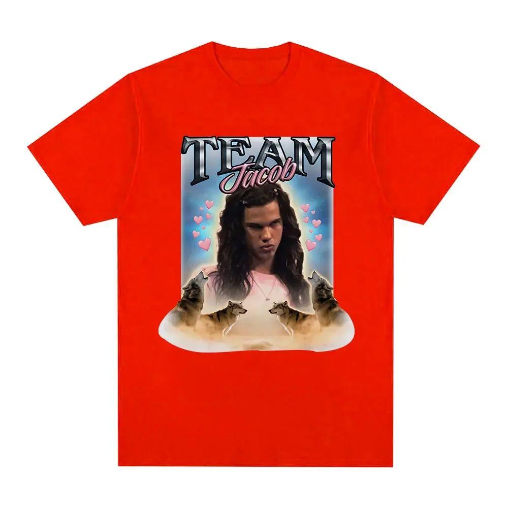 Y2K Vintage T-shirts Team Jacob Team Edward Pattern T-shirt Fun Meme Short Sleeve Fashion Oversized T-shirt Street Wear Unisex