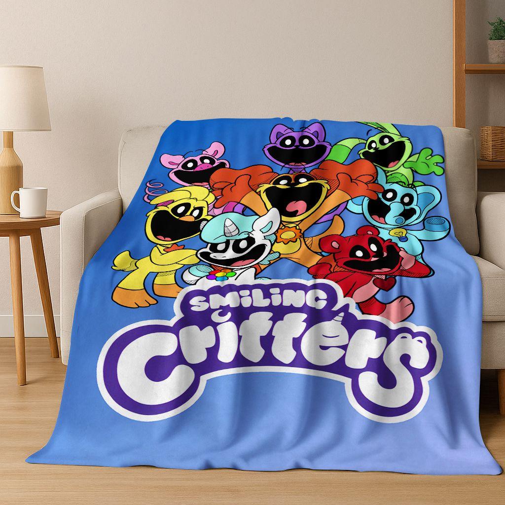 Cartoon S-Smiling C-Critters Craftycorn Catnap Art Flannel Blanket,Cozy Soft Throw Blanket for Home Bedroom Bed Sofa Cover Gift