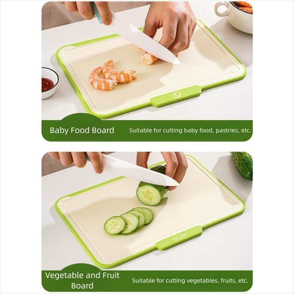 3Pcs Multi-Purpose Cutting Board Non-Slip with Storage Stand Chopping Board Double Sides Plastic Vegetable Cutting Board