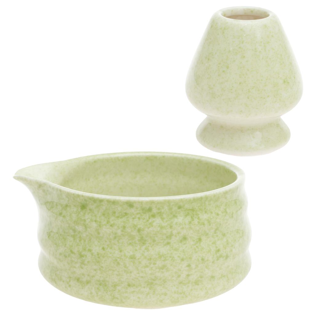 Ceramic Matcha Bowl and Whisk Set Sturdy Elegant Easy To Clean Matcha Mixing Bowl Kit Heat Resistant Japanese Tea Kit for