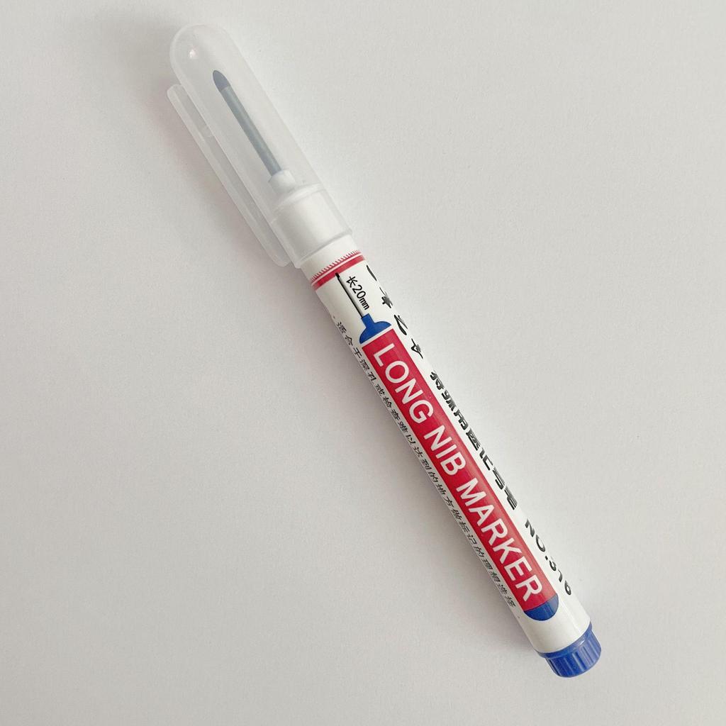 45mm Refillable Long-Nozzle Deep-Hole Marker Pen, Oil-Based & Waterproof for Construction