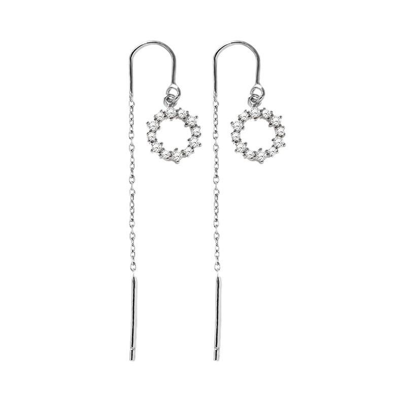 2024 Trendy Circle Tassel Earrings - Stylish Diamond Design for Women