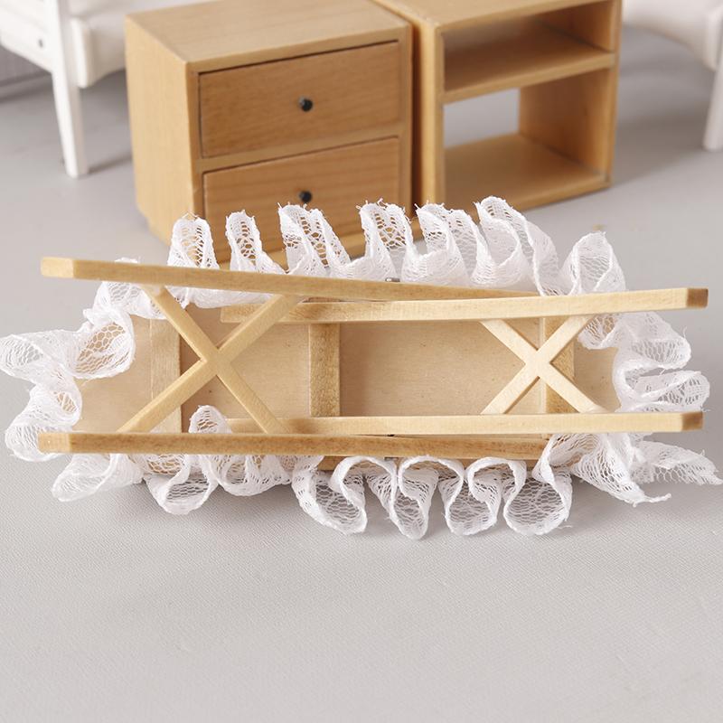 1:12 Dollhouse Miniature Wooden Ironing Board Mini Flat Iron Furniture Model Sewing Life Scene Decor Toy Micro Scene Props
