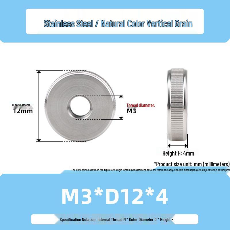 Stainless Steel M3/M6/M10 High-Strength Knurled Nut
