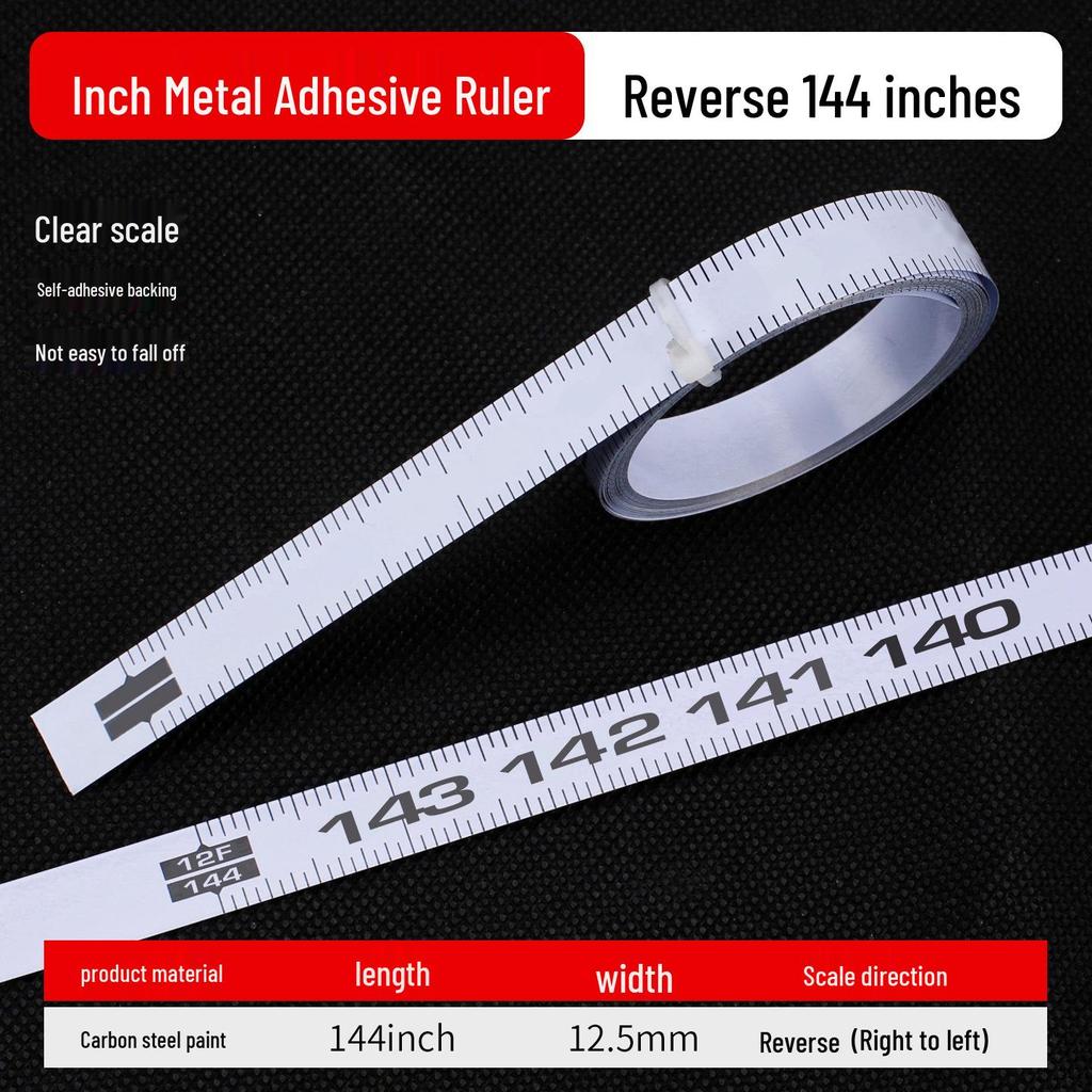 Imperial Self-Adhesive Ruler Strip for Table Saw – Metal, Scaled Sticker with Glue