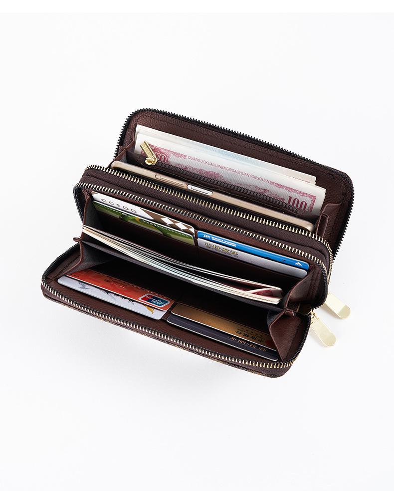 Women's 2023 Large Capacity Double Zipper Clutch Wallet with Letter Print