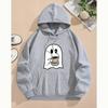 Ladies Spring Autumn Casual Hooded Long Sleeve Big Pocket Halloween Printed Pullover Hoodies Sweatshirt Top
