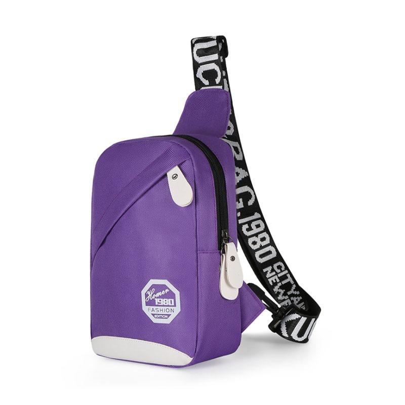 

Новая модная маленькая свежая мужская нагрудная сумка, повседневная женская холщовая сумка, наплечная сумка-мессенджер, уличная нагрудная сумка. фиолетовый