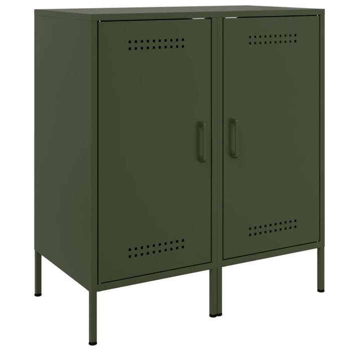 VidaXL Buffets 2 Pcs, Cabinets with Legs, Cupboards with Door, Storage Furniture Living Room Bedroom, Olive Green 843021