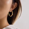 Light Luxury Niche High-end 18K Gold Bamboo C-ring Earrings