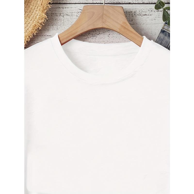 Top a Maniche Corte Taglia Europea con Stampa a Forma di Cuore, Camicia Casual da Donna per Primavera ed Estate.