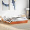 Solid Wood Bed with LED Lighting Wax Brown 150x200 Cm Pine