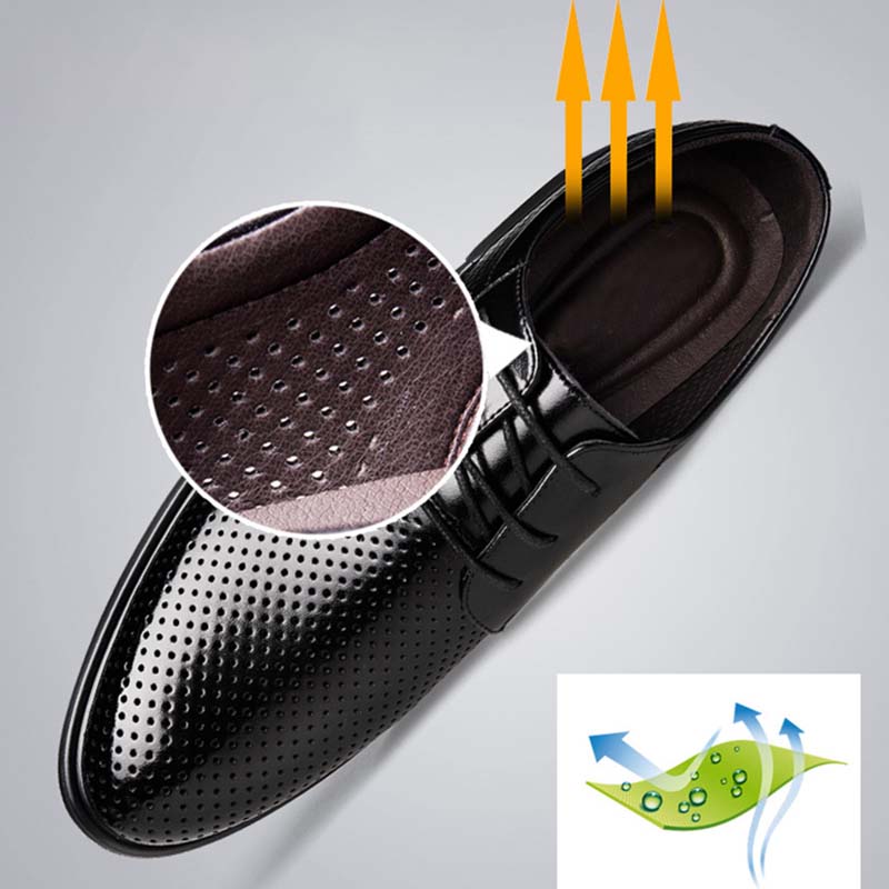 Frühling Große Größe Low-Top Herrenschuhe Herren Innen Erhöhte Formale Business Hohl Lederschuhe Herren Leder Hochzeitsschuhe Bräutigam Schuhe