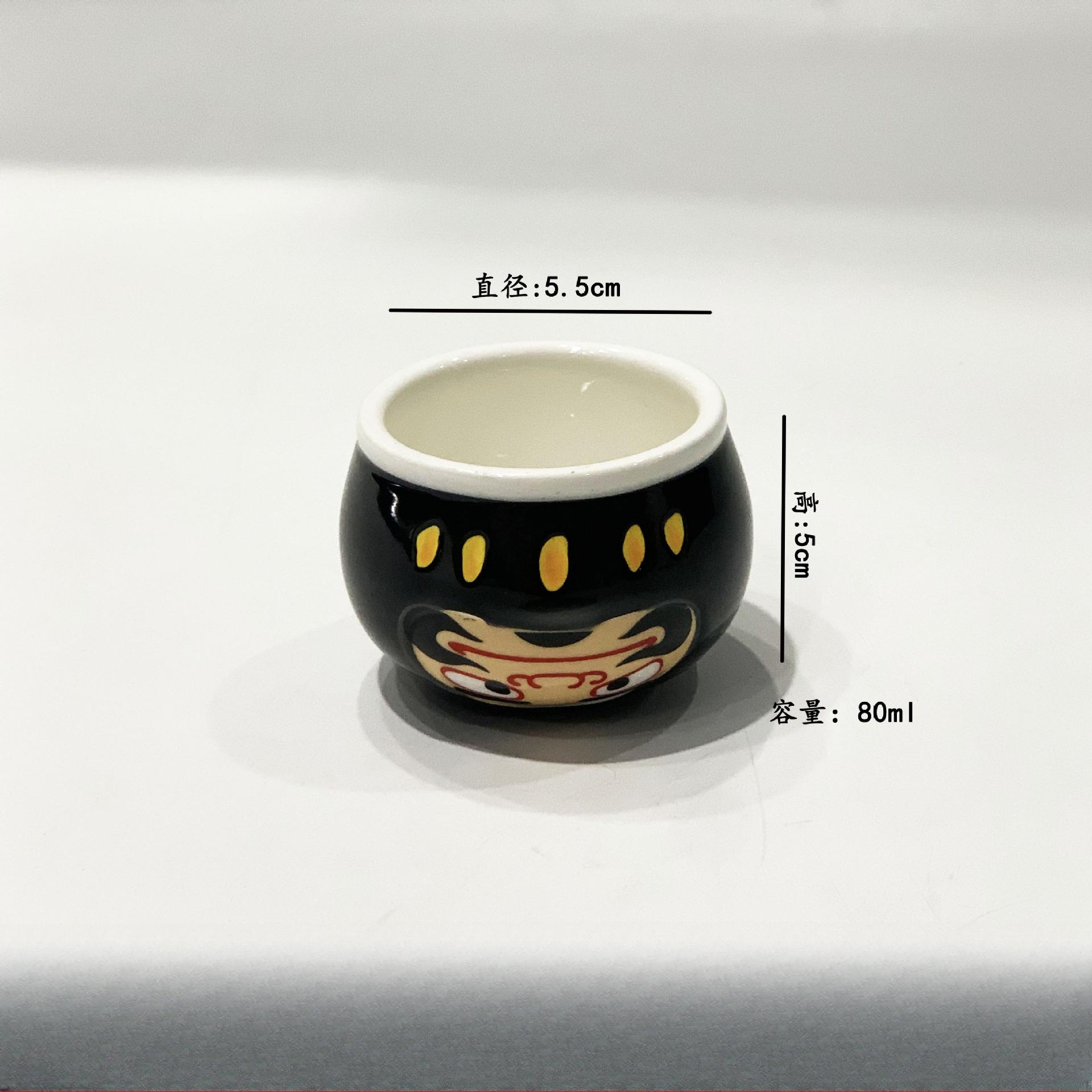 

Japanese Sake Pot Kit Hand Painted Daruma shochu Cup Set Retro Wine Ceramic Two Cups Barware For Gift Bar Sets Accessories