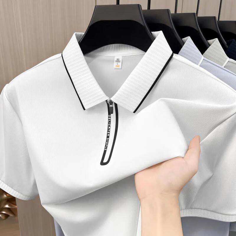 Yiliteng Men s Zipper Polo Shirt 2XL