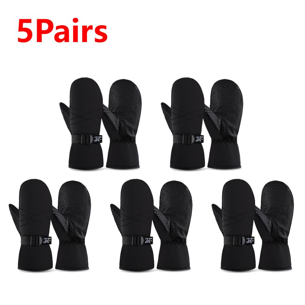 Ski Mittens Waterproof Snow Gloves Thermal for Men Women Windproof Lining Adjustable Wrist Strap Snowboarding Winter Gear