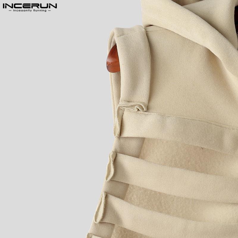 INCERUN Men Cool Style Sleeveless Hollow Out Cosplay Pullover Waistcoats