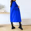Women's Long Solid Double Breasted Long Sleeves Pocketless Coat Outwear Pocket Decoration