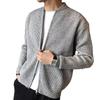 Men's Solid Color Slim Fit Zipper Knit Cardigan - Autumn/Winter Long Sleeve Trend