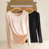 Modal Long Sleeve Thermal Undershirt with Built-in Padded Bra for Women