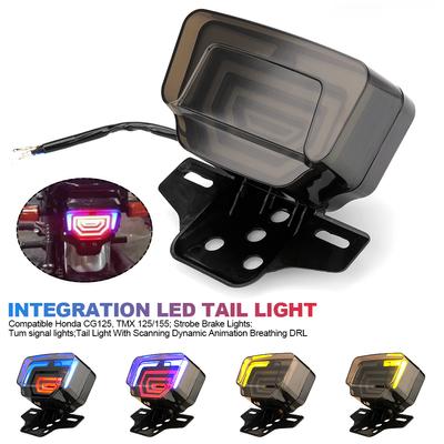 Luces traseras LED para motocicleta, luz de freno integrada con flash dinámico para Honda CG125 TMX125/155