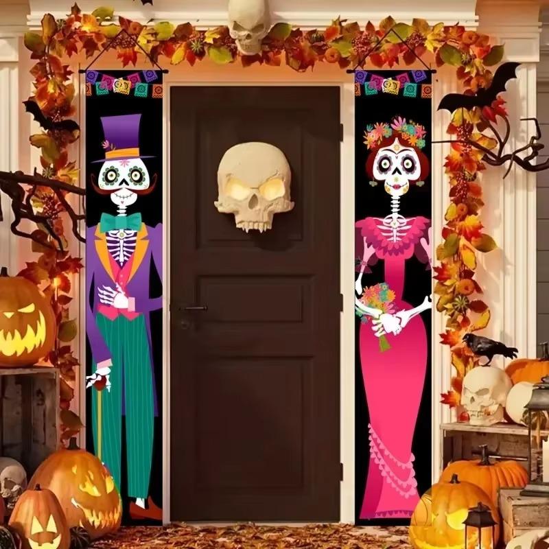 Halloween Party Promotion New Decorations Wall Mounted Custom Doors Banners Couplets Courtyard Stores Halloween Decorations