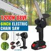 1200W 6 Inch Mini Electric Pruning Saw Rechargeable Electric Chain Saw With 2pcs Battery Woodworking Garden Logging Cutter