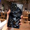 Schwarze Blumen Handyhülle Glas-Handyhülle für Samsung Galaxy S26 22 23 24 25 PLUS S21 22 23 24 25 ULTRA
