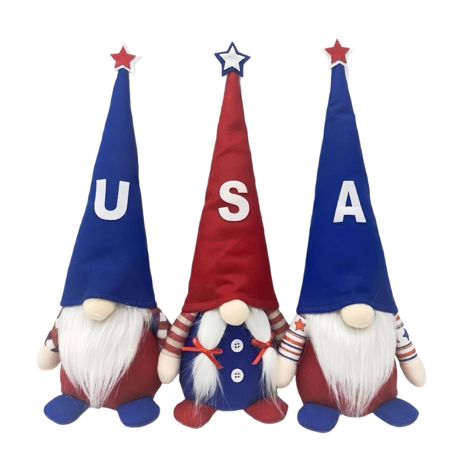 0th Anniversary American 4th Of Patriotic Gnome Plush Decoration One Size